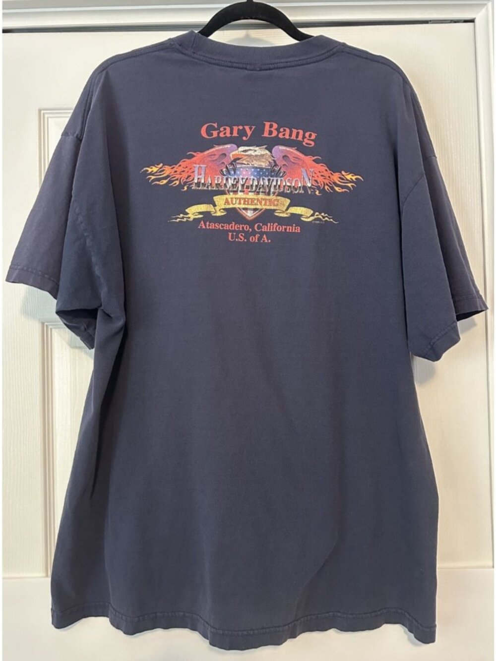 1996 1999 2XL Harley Davidson T shirt Gary Bang MC dealership Atascadero CA VTG